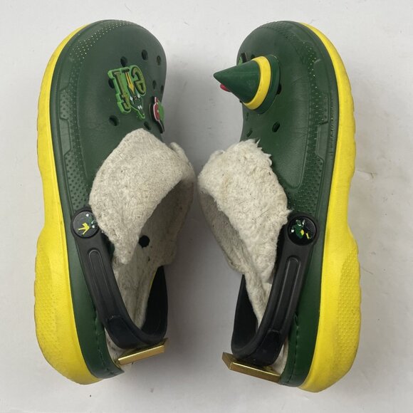 Crocs x Buddy the Elf Clog Sherpa Lined Green / Yellow Size J5 - Picture 4 of 12